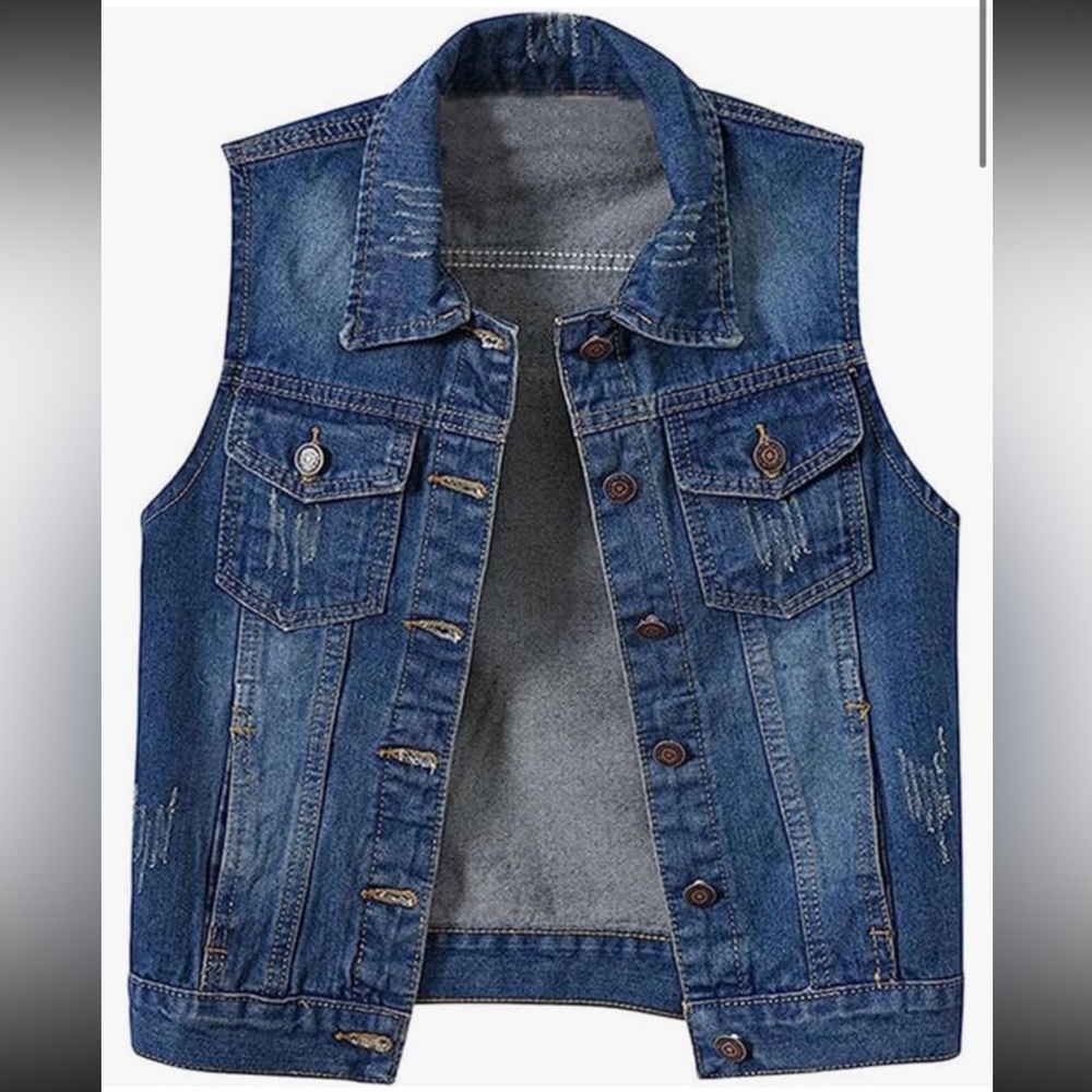 Buttoned Jean vest, ladies